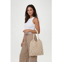 boohoo Women's Braided Handle Crochet Beach Bag in Cream | Crochet/Cotton/Linen | boohoo (US & Canada)