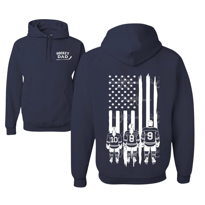 Hockey Dad Hoodie American Flag Personalized Adult Hockey Unisex Jerzees Hooded Sweatshirt - Etsy | Etsy (US)