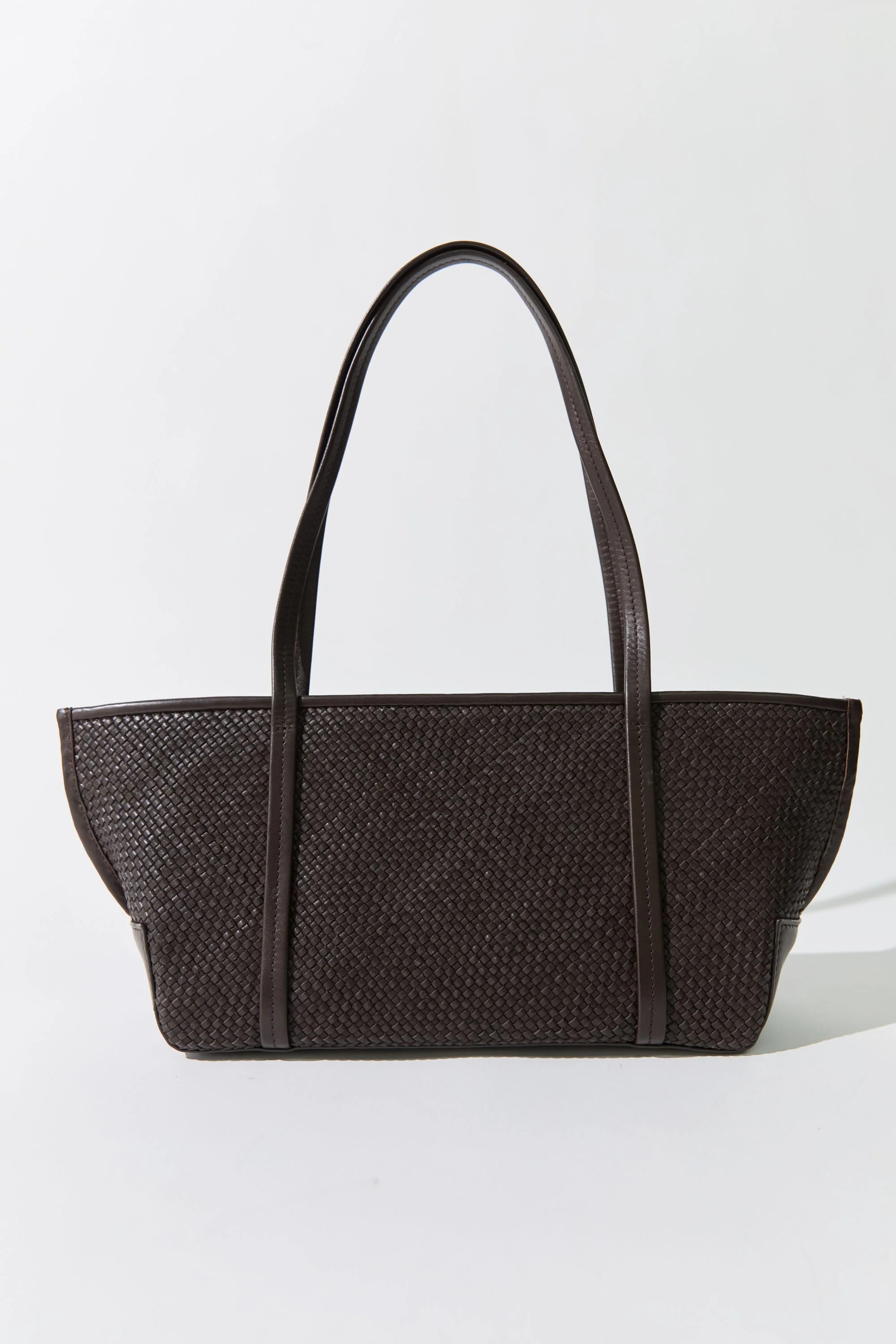 Woven Slim Bateau Tote - Coffee | St. Agni (US, UK, EU)