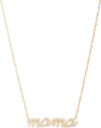 Argento Vivo Sterling Silver Mama Pavé Boxed Necklace | Nordstrom | Nordstrom