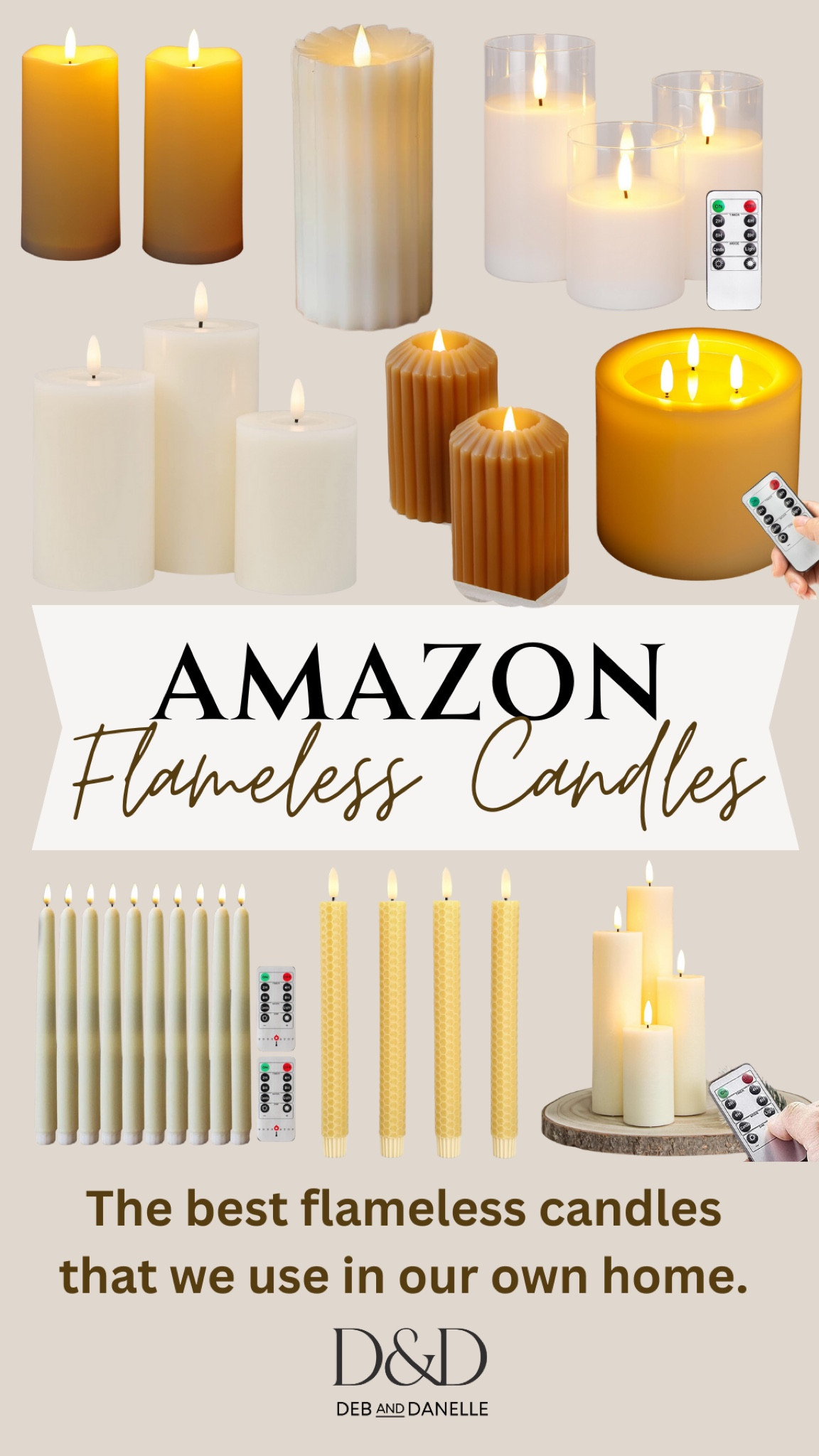 I love using flameless LED flickering candles in our home. I have a variety of different styles, sizes, and textures. I just added a few new pillar and taper candles with added warmth and texture for Fall. Here are the candles from Amazon that we use throughout our own home. 

#LTKFindsUnder50 #LTKHome #LTKSeasonal