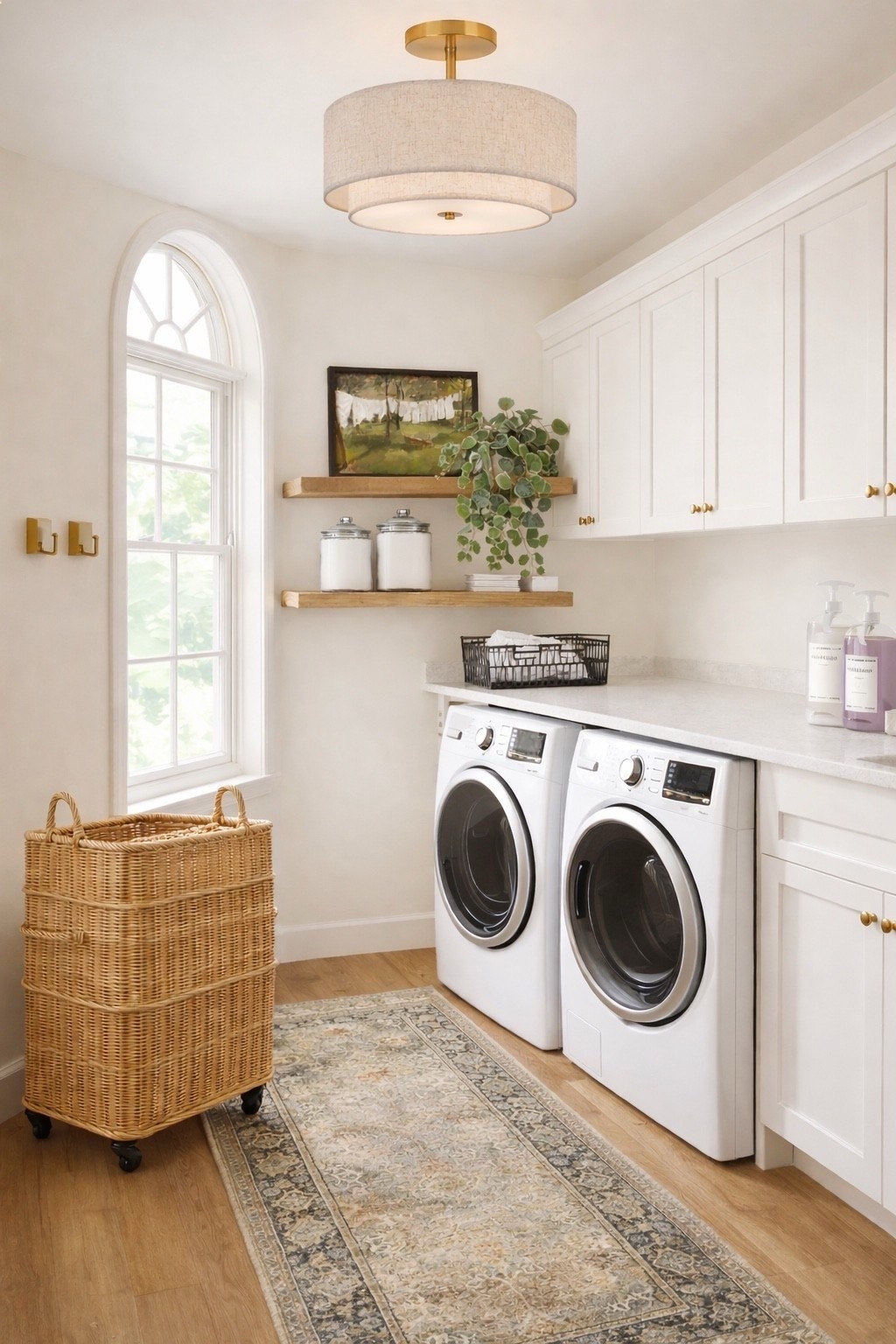 Bright & Beautiful Laundry Room Finds

Follow @farmtotablecreations on Instagram for more home styling ideas and daily finds.

These laundry room pieces instantly elevate the space while keeping everything organized and functional. I love how the warm vintage runner softens the room, while the floating shelves and glass jars create a clean, styled look. The wicker rolling hamper adds texture and makes laundry day a little easier, and the linen drum light brings in that soft designer touch. Simple upgrades like brass hooks, pretty pump bottles, and a storage basket can completely transform a basic laundry room into a space that feels calm, organized, and beautiful.

#laundryroom #laundryroomdecor #laundryroomorganization #laundryroomstorage #laundryroomfinds #floatingwoodshelves #vintagerunner #wickerbasket #organizationideas #homedecorfinds



#LTKHome #LTKSaleAlert