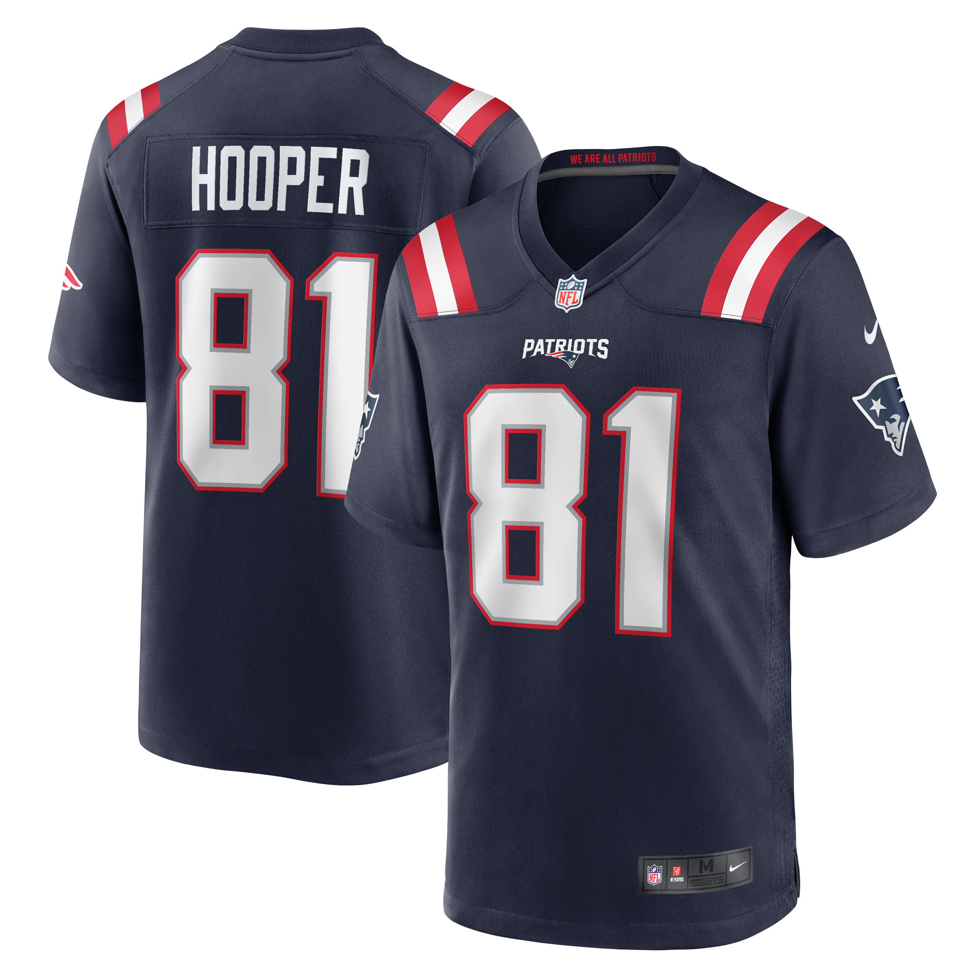 Men's Nike Austin Hooper Navy New England Patriots Game Jersey | Fanatics