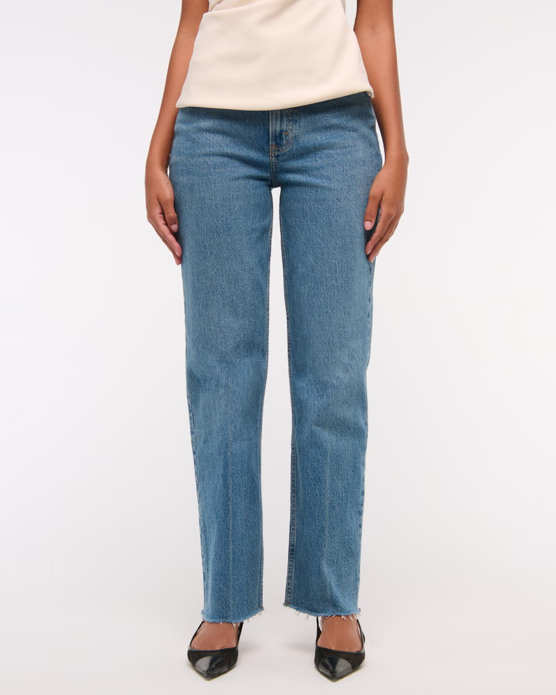 Curve Love High Rise Vintage Straight Jean | Abercrombie & Fitch (US)