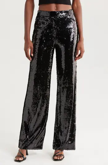 WAYF First Crush Sequin Wide Leg Pants | Nordstrom | Nordstrom