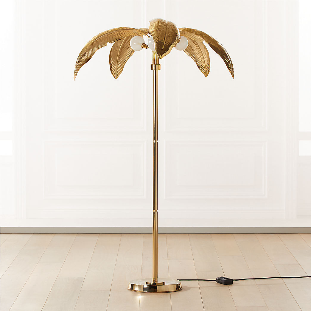 Palm Brass Finish Floor Lamp + Reviews | CB2 | CB2