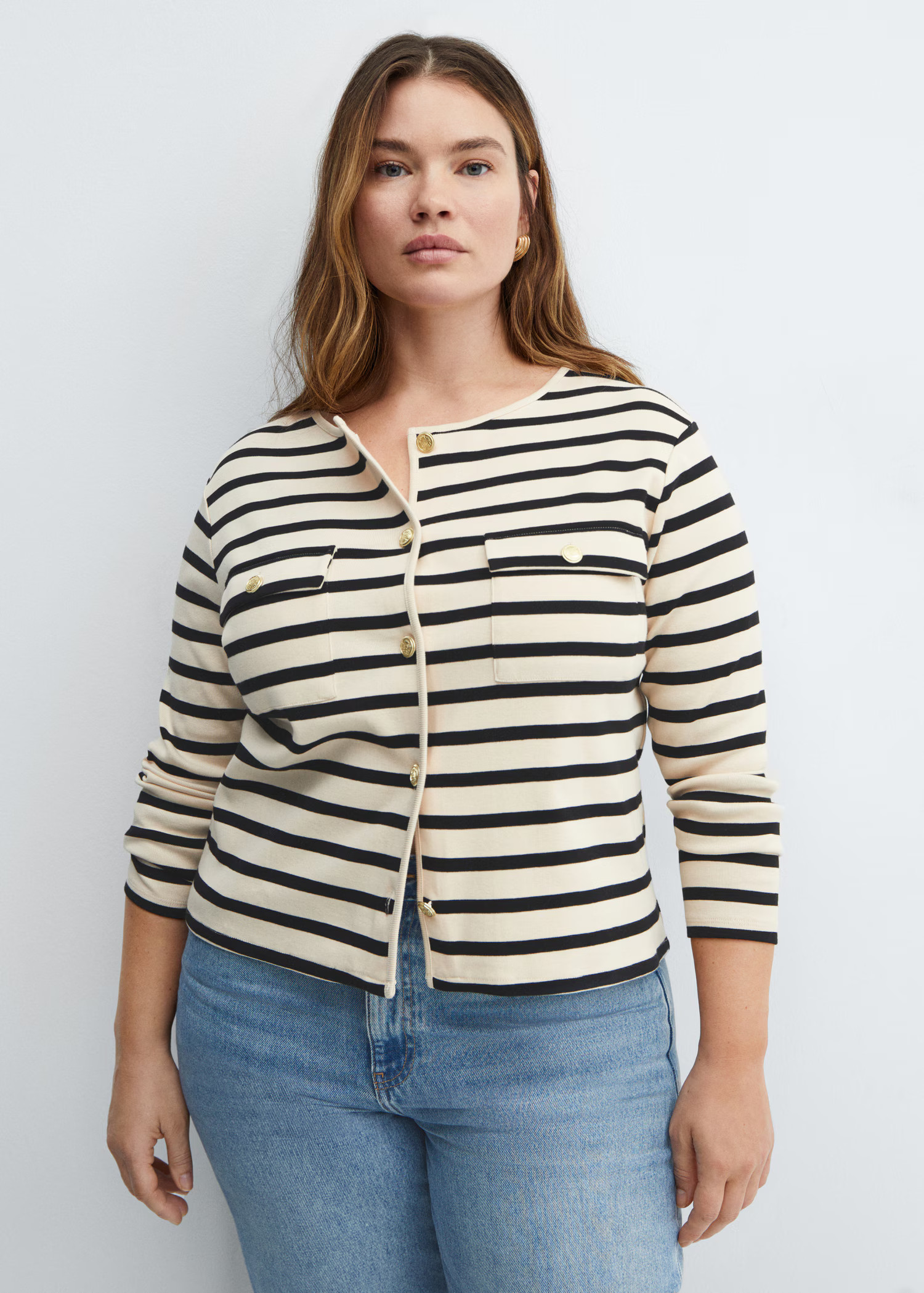 Striped cardigan with buttons | MANGO (UK)