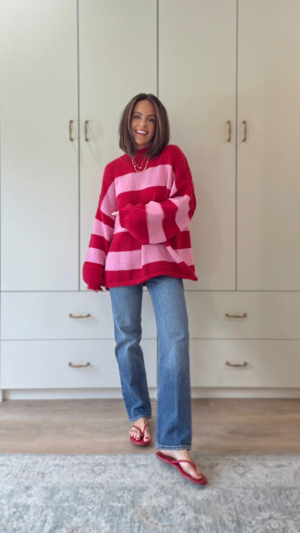 Wearing a small in sweater 
Jeans in a size 25 petite 


A colorful moment, styled my way 🤍 Balancing bold stripes with classic denim for an easy, wearable outfit that still feels timeless. Proof that color can live in a neutral wardrobe when the silhouettes stay simple. This sweater + straight leg jeans combo is effortless, comfortable, and perfect for everyday wear—styled casually but intentionally.

Shop the full look linked.

#everydayoutfit #casualstyle #effortlessstyle #wardrobebasics #modernclassic
#denimlook #sweaterweather #elevatedcasual #neutralwardrobe #styledsimply
#womensfashioninspo #wearablefashion #classicwithatwist #momstyle 

#LTKootd #LTKPetite #LTKFindsUnder50