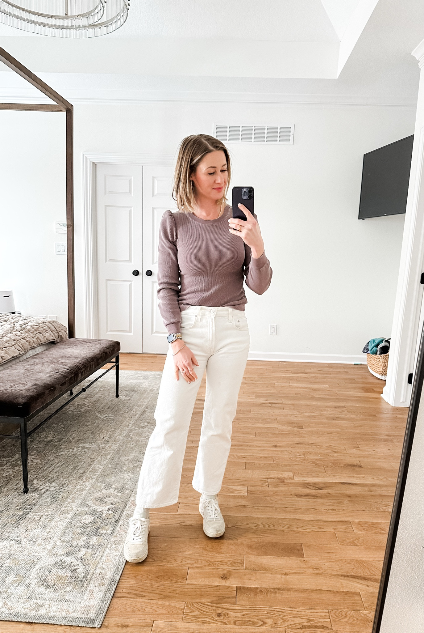 Catching up on outfit links! This is my favorite dressier but casual long sleeve top. Linked similar white wide leg denim. 

#LTKSaleAlert #LTKStyleTip #LTKFindsUnder50