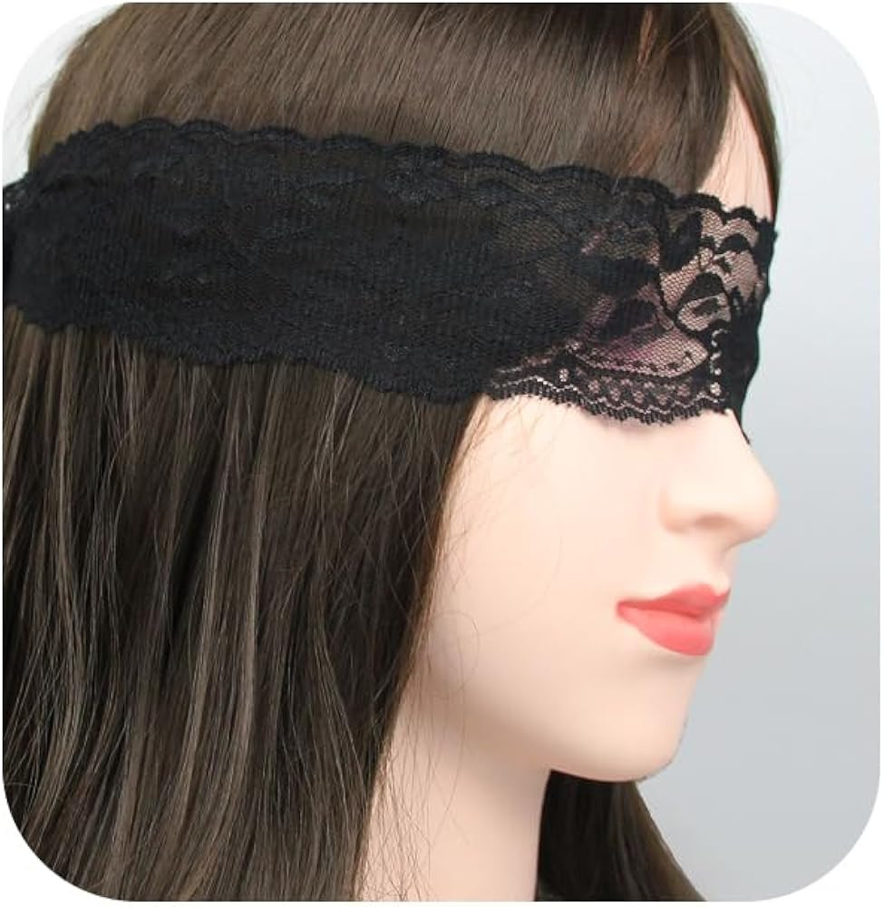 Mysterious Lace Masquerade Mask Sexy Blindfold Hollowed Flower Lace Black Adjustable Eye Mask Hal... | Amazon (US)