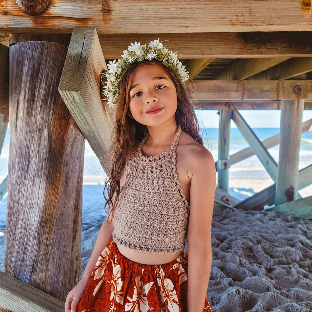 Chloe Halter Top Crochet Pattern, Sizes 12 Mos to Child Size 11/12 - Etsy | Etsy (US)
