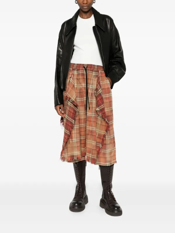 R13 Frayed Plaid Trousers | Orange | FARFETCH | Farfetch Global