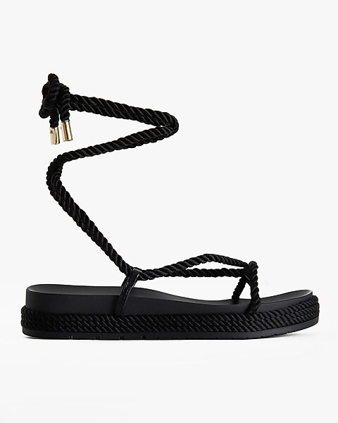 Rope Lace-Up Thong Sandals | Express