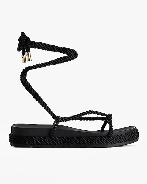 Rope Lace-Up Thong Sandals | Express