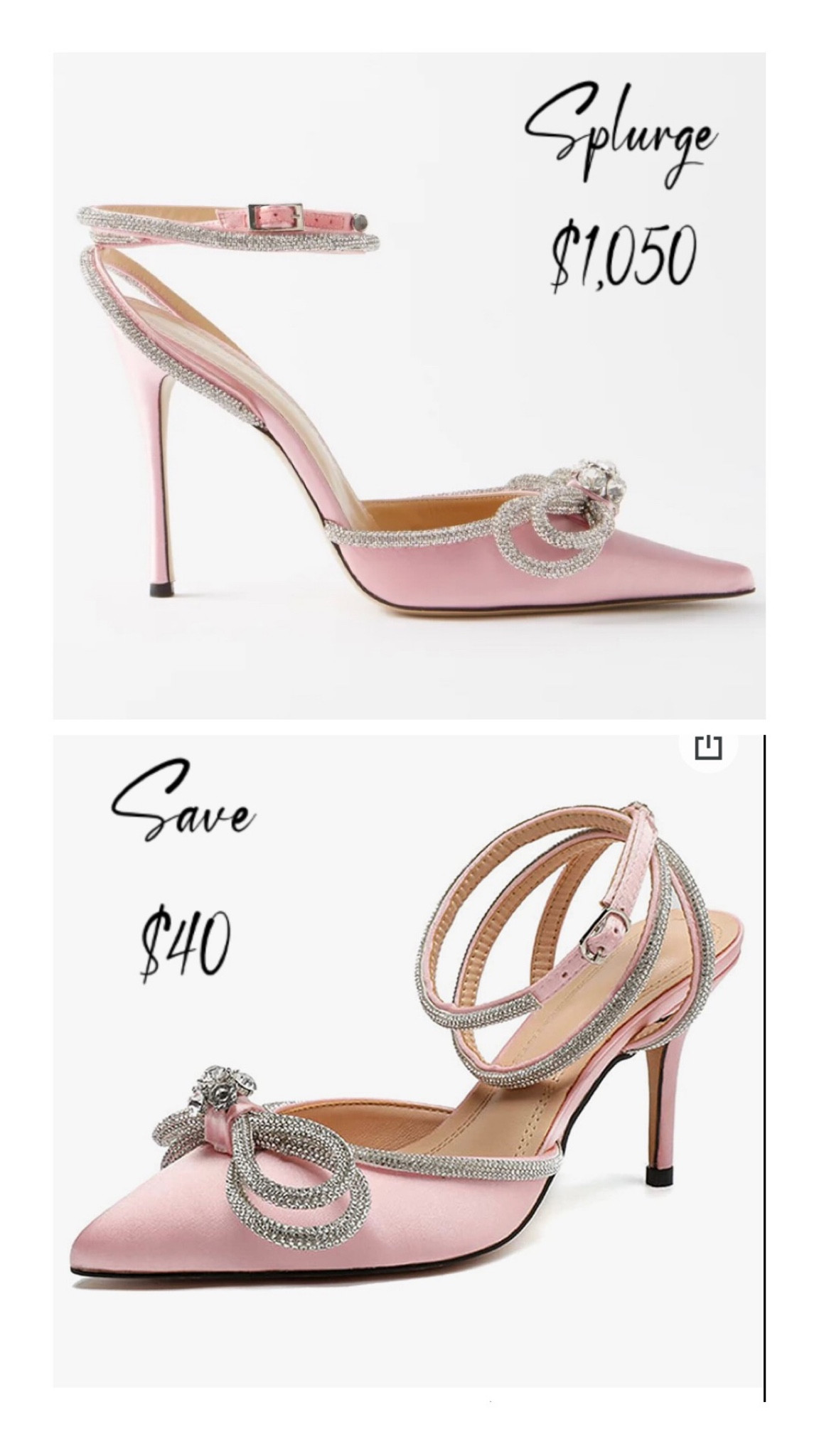 Mach & Mach Crystal Embellished Silk pumps $1,050
Amazon dupe $40

#LTKHoliday #LTKshoecrush #LTKSeasonal