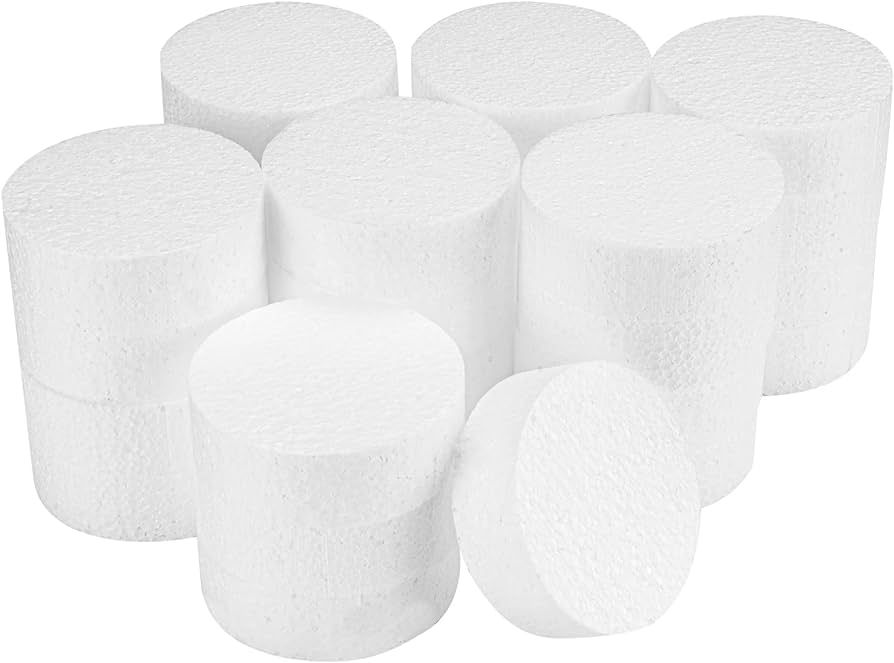3 Inch 28-Pack Foam Circles for Crafts (1" Thick), Polystyrene Round Foam Disc for DIY Projects, ... | Amazon (US)