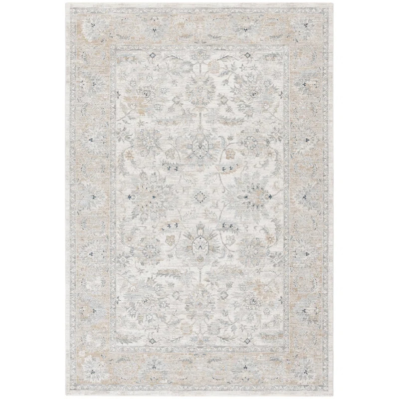 Lauren Ralph Lauren 1757 Power Loomed, Polyester, Ivory / Gold Area Rug | Wayfair North America