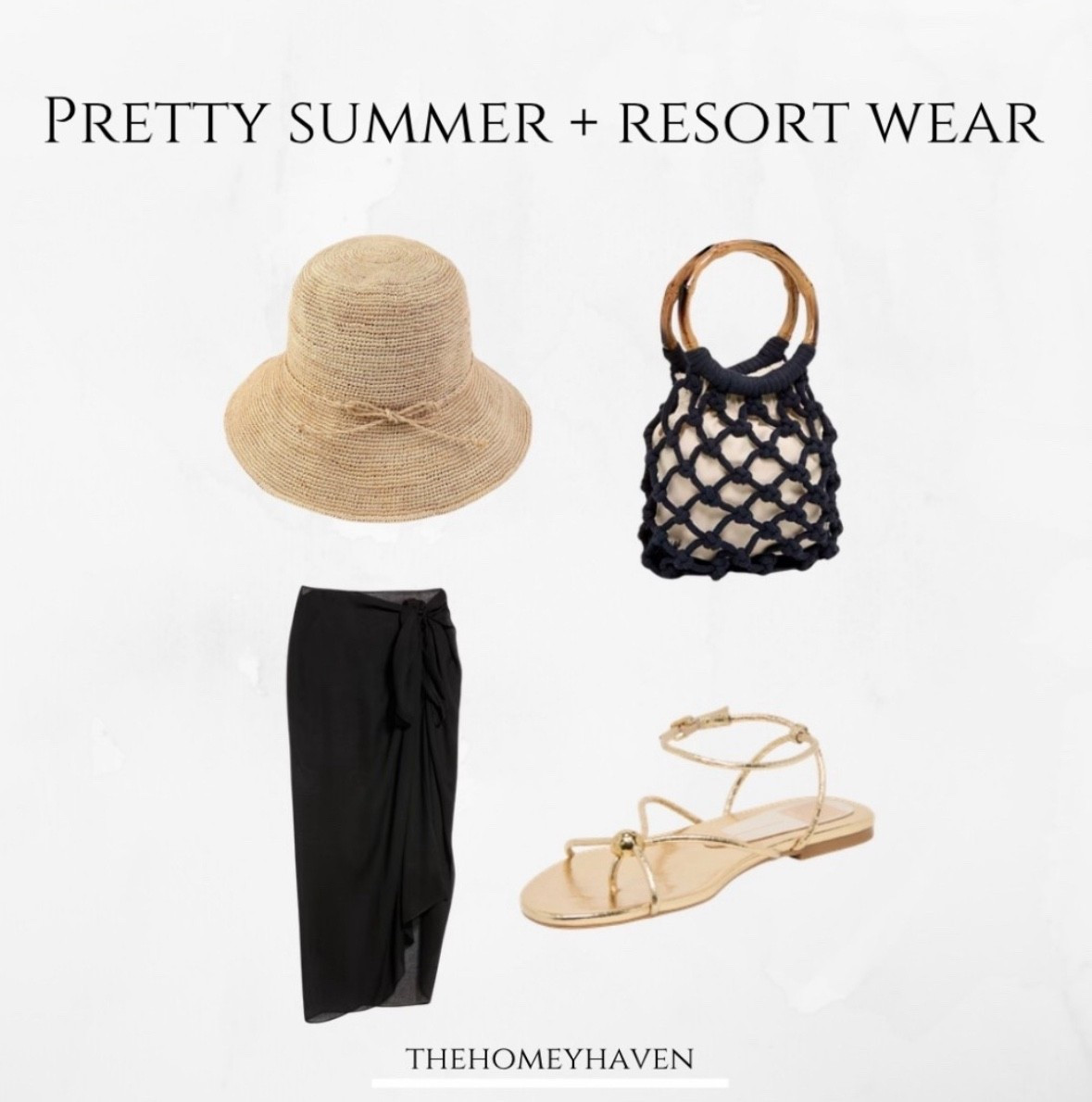 Pretty little accessories for a beach vacation! 


Resort wear 2026, Beach vacation outfit, beach vacation, spring break our, swimsuits, stare hats, spring outfits, black and white, Travel outfit, resort wear, sandals, vacation bag, summer outfits, sarong, beach hat, straw hat 

#LTKTravel #LTKSeasonal #LTKSwim