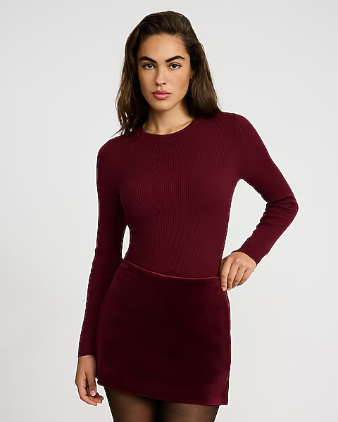 Editor Super High Waisted Velvet Corduroy Mini Skort | Express