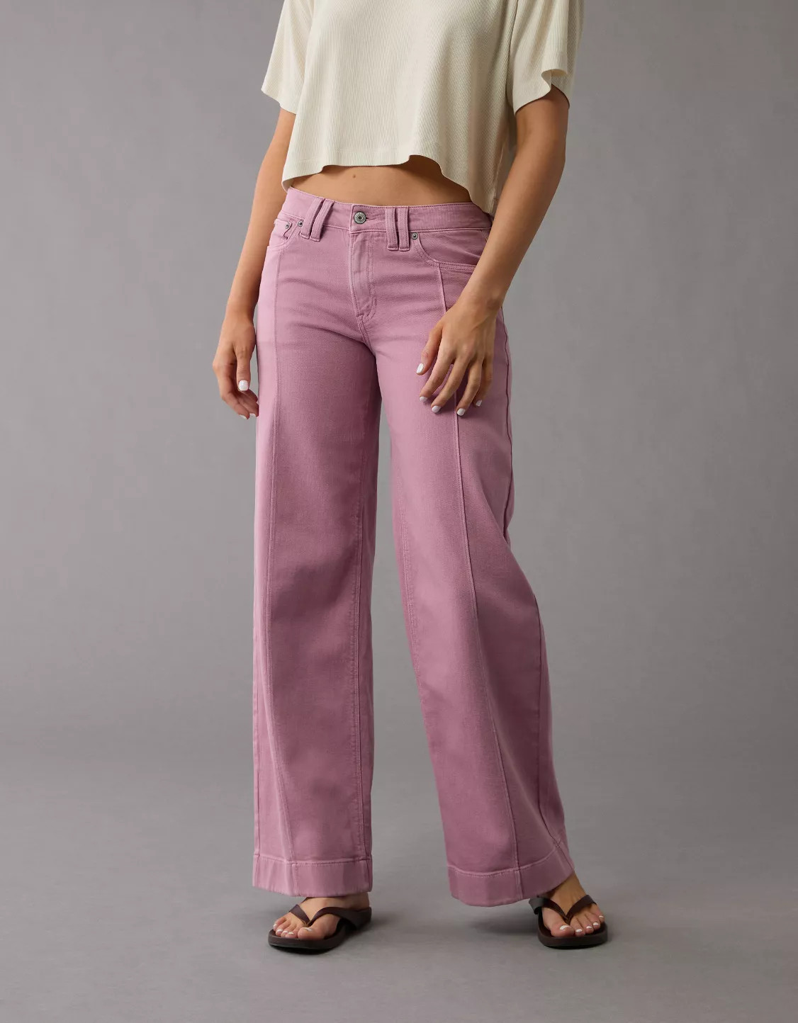 AE Dreamy Drape Stretch Low-Rise Baggy Wide-Leg Pant | American Eagle Outfitters (US & CA)