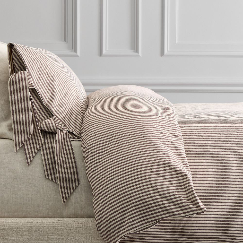 Pierce & Ward Cotton Linen Stripe Duvet Cover & Shams | West Elm (US)