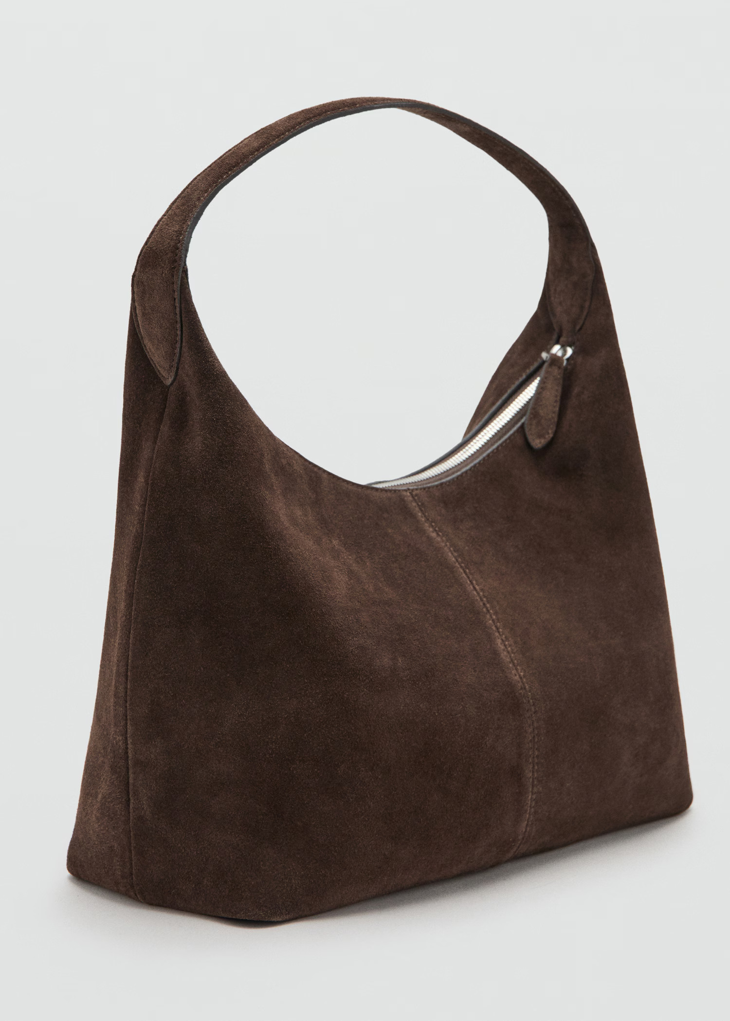 Suede shoulder bag with stitching | Mango (US/MX/AU)