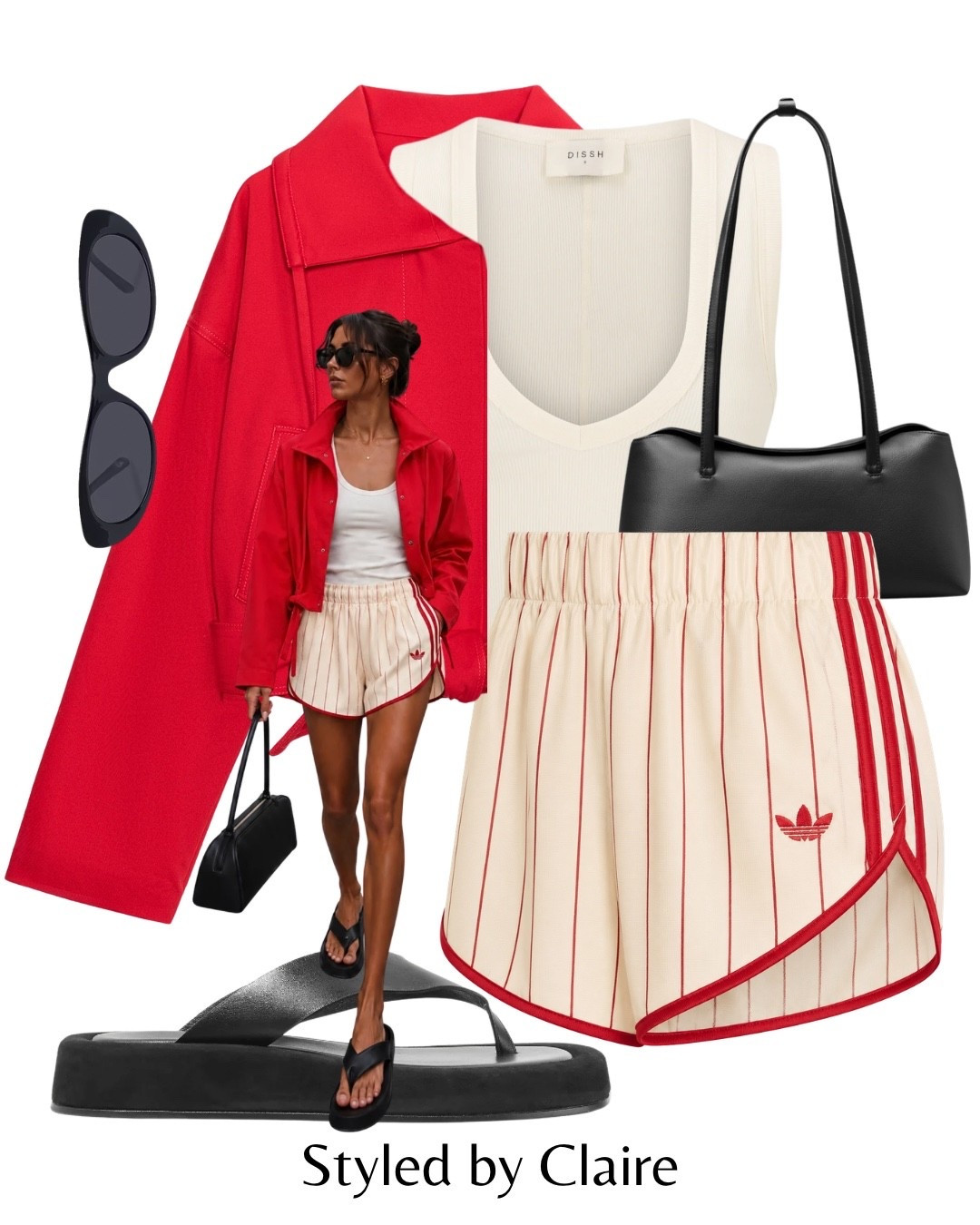 RED ADIDAS PINSTRIPE SHORTS❤️‍🔥
Tags: Zara windbreaker lightweight nylon jacket tie collar dissh v neck tank top mini shorts revolve flat thong sandals flip flops sunglasses freya New York bowling shoulder bag fashion city break inspo outfit ideas cool girl style ootd trending trend summer spring

#LTKstyletip #LTKspring #LTKshoes