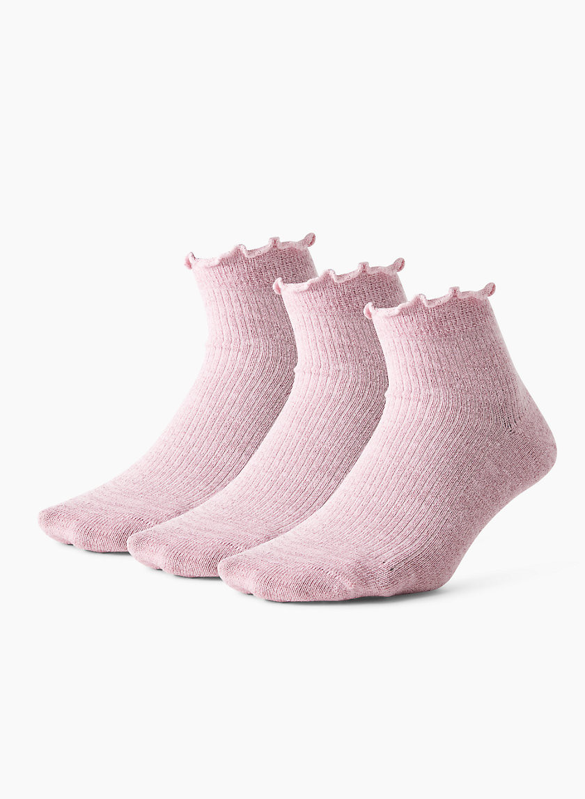 Wilfred Sugarplum Metallic Ankle Socks 3-Pack in Cupid Pink/Cupid Pink size Medium/Large | Cotton/Polyester/Acrylic | Aritzia