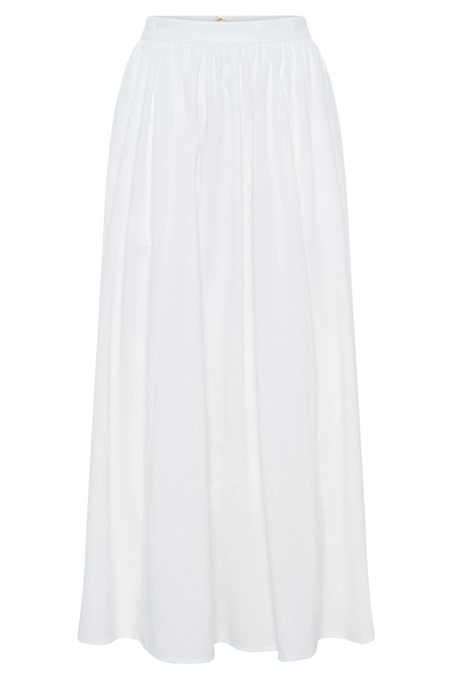 Clarence Linen A-Line Maxi Skirt - White | Meshki UK