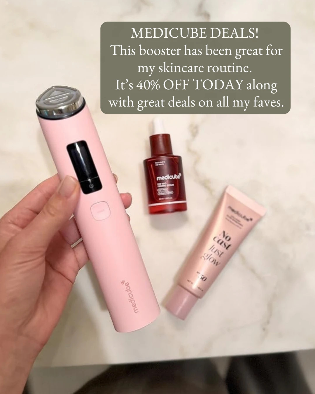Medicube deals for Amazon Big Deal Days! This booster has been great for my skincare routine and it is 40% off today, along with great deals on all my Medicube faves, from the PDRN serum to the No Cast Just Glow sunscreen. 

 #amazonbigdealdays #bigdealdays #primebigdealdays #amazondeals #medicube #boosterpro #koreanskincare #kbeauty #skincaredevice #pdrn #skincare #skincareroutine #glowingskin #amazonbeauty #salealert #founditonamazon #LTKSaleAlert