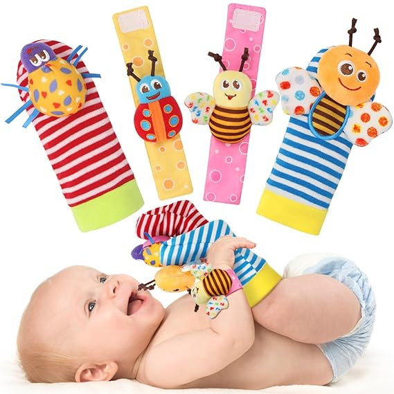 Bloobloomax Baby Rattles Toys for 0-12 Month, Infant Girl Boy Toys for Babies 3-6 Months, Newborn... | Amazon (US)