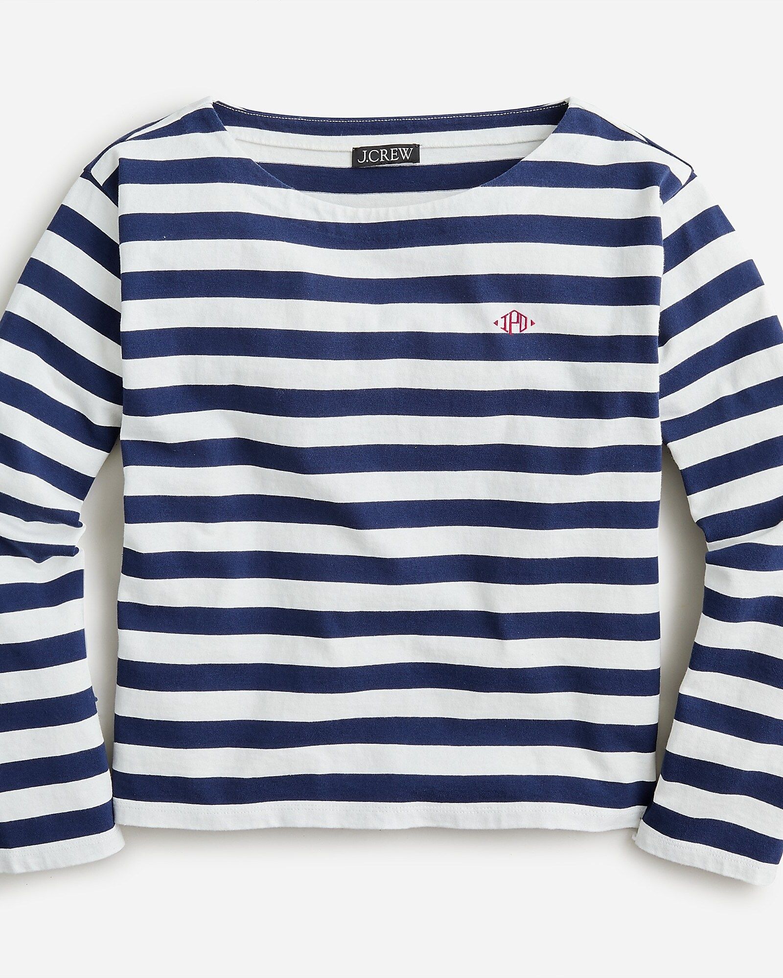 Relaxed long-sleeve boatneck T-shirt in stripe | J.Crew US