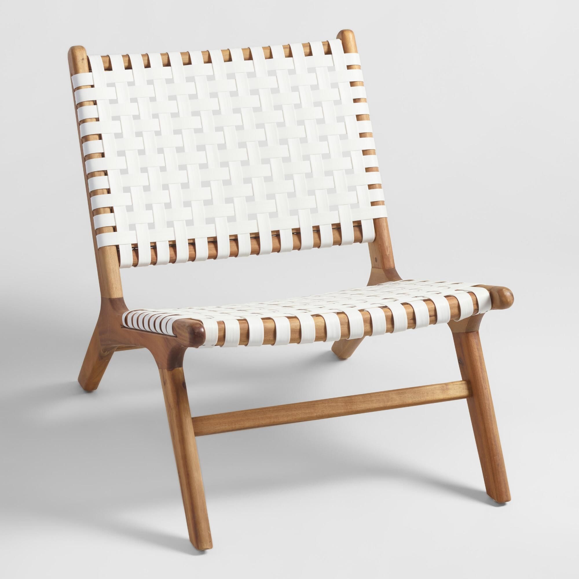 White Strap Girona Accent Chairs Set of 2 by World Market | World Market