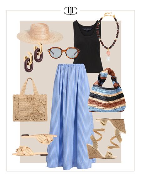 Here are ten summer capsule wardrobe looks from a small collection of clothing and accessories to create a variety of looks.   

Summer capsule, capsule wardrobe, casual look, top, tank top, skirt, maxi skirt, sandals, wedge sandals, bag, tote, necklace earrings, sunglasses

#LTKshoecrush #LTKstyletip #LTKover40
