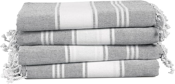 LANE LINEN 4 Pack Beach Towels - 100% Cotton Oversized Beach Towel, Pre-Washed Quick Dry Beach To... | Amazon (US)