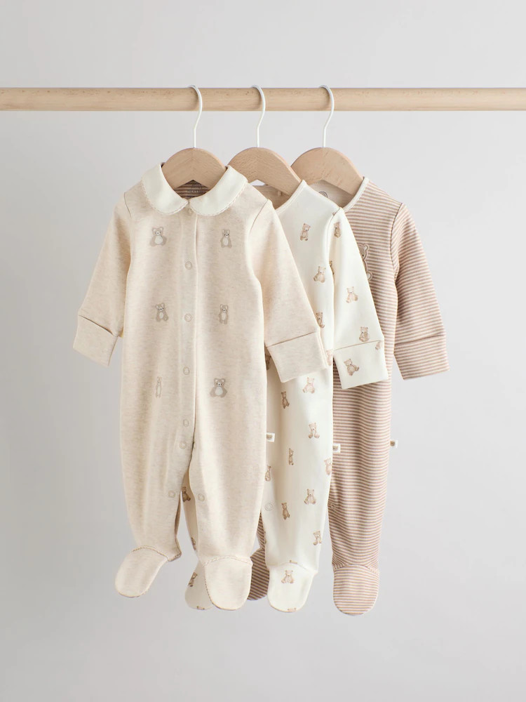 Neutral Baby Sleepsuits 3 Pack (0-2yrs) | Next EU