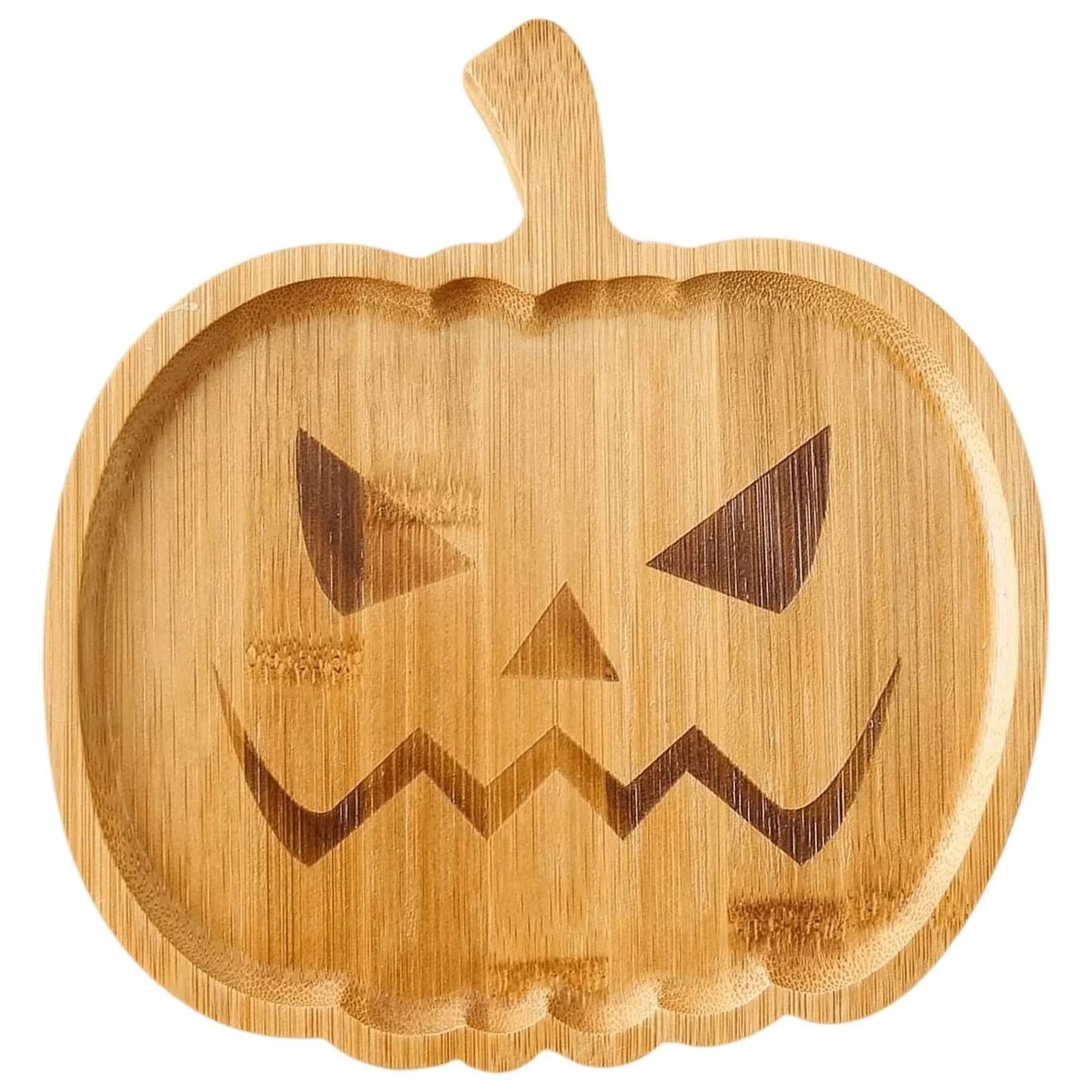 Doolland Halloween Plate, Novelty Bamboo Halloween Pumpkin Plate, Ghost Plate, Charcuterie Board ... | Walmart (US)