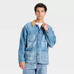 Men's Denim Chore Jacket - Goodfellow & Co™ Medium Indigo M | Target