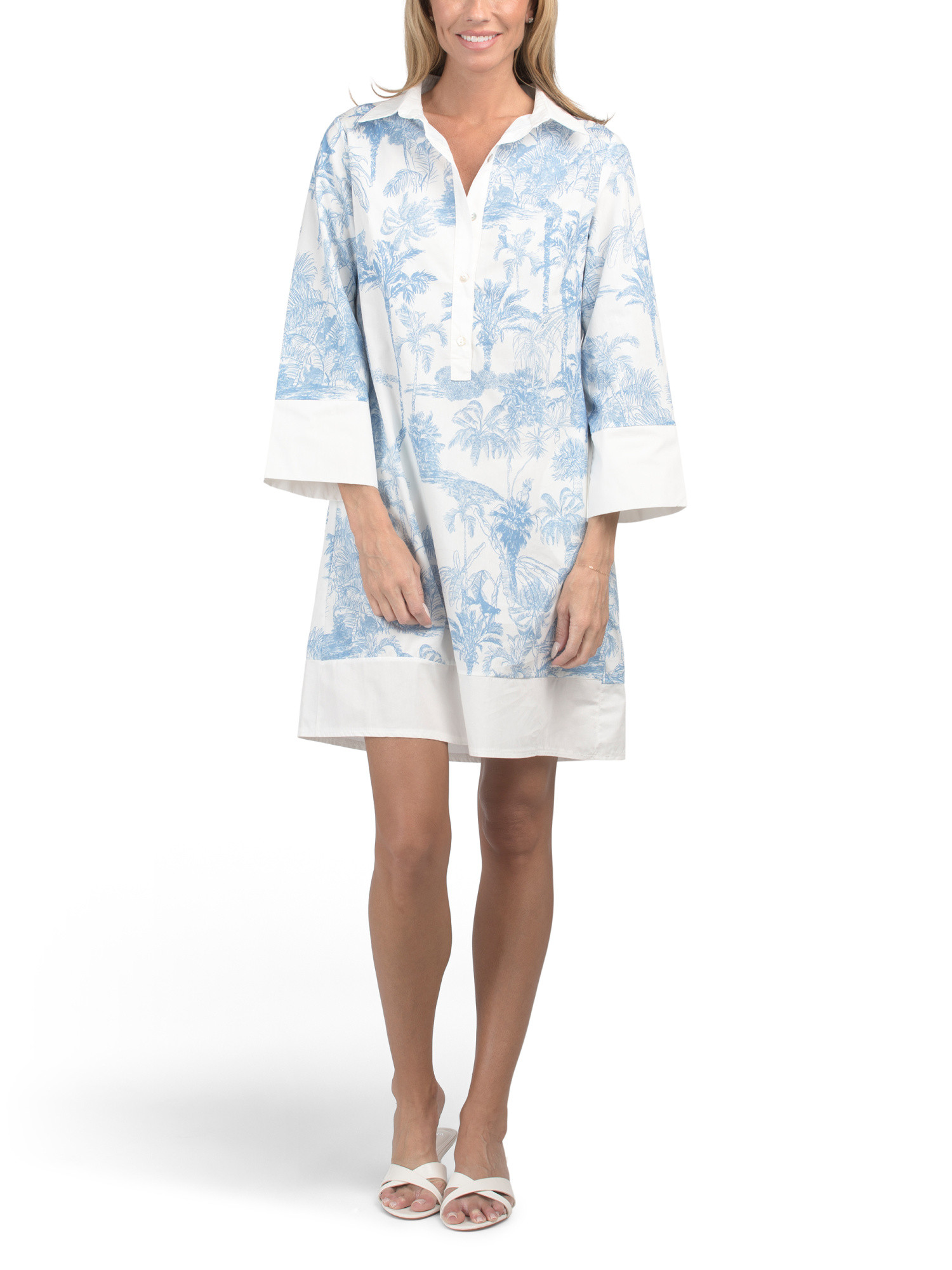 Made In Italy Palm Print Shirt Dress | Casual Dresses  | Marshalls | Marshalls