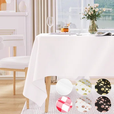 Plastic Table Cloth Disposable, 8-Pack White Plastic Tablecloths for Rectangle Tables, 53.9" x 106.3" Leakproof and Sturdy | Wayfair North America