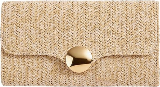 Elegant Clutch Purse for Women Straw Clutch Formal Evening Bag for Wedding Party Dinner | Amazon (US)