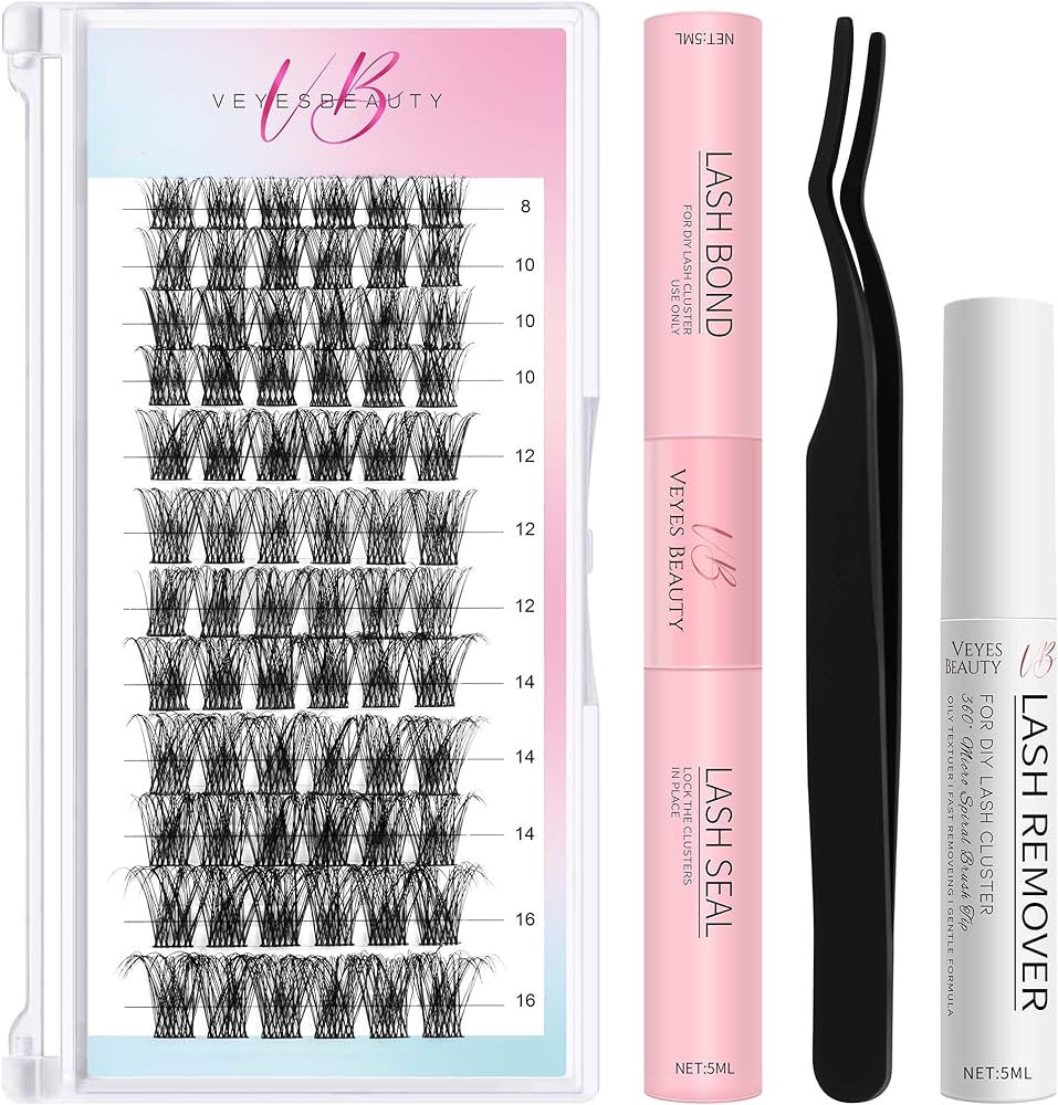 Veyesbeauty Dramatic Cluster Lashes Kit Individual Cluster Lash Extensions Mixed Length with Bond... | Amazon (US)