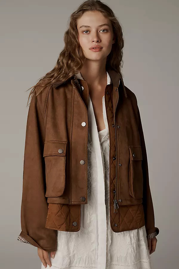 Faux-Suede Twofer Jacket | Anthropologie (US)
