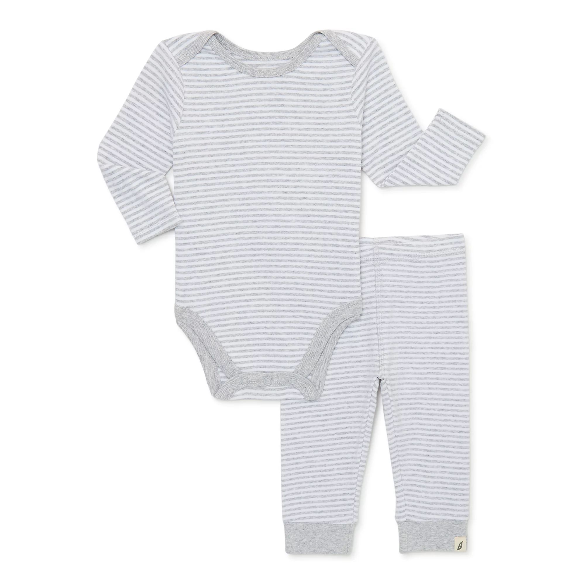 easy-peasy Baby Bodysuit and Jogger Pants Outfit Set, 2-Piece, Sizes 0/3-24 Months | Walmart (US)