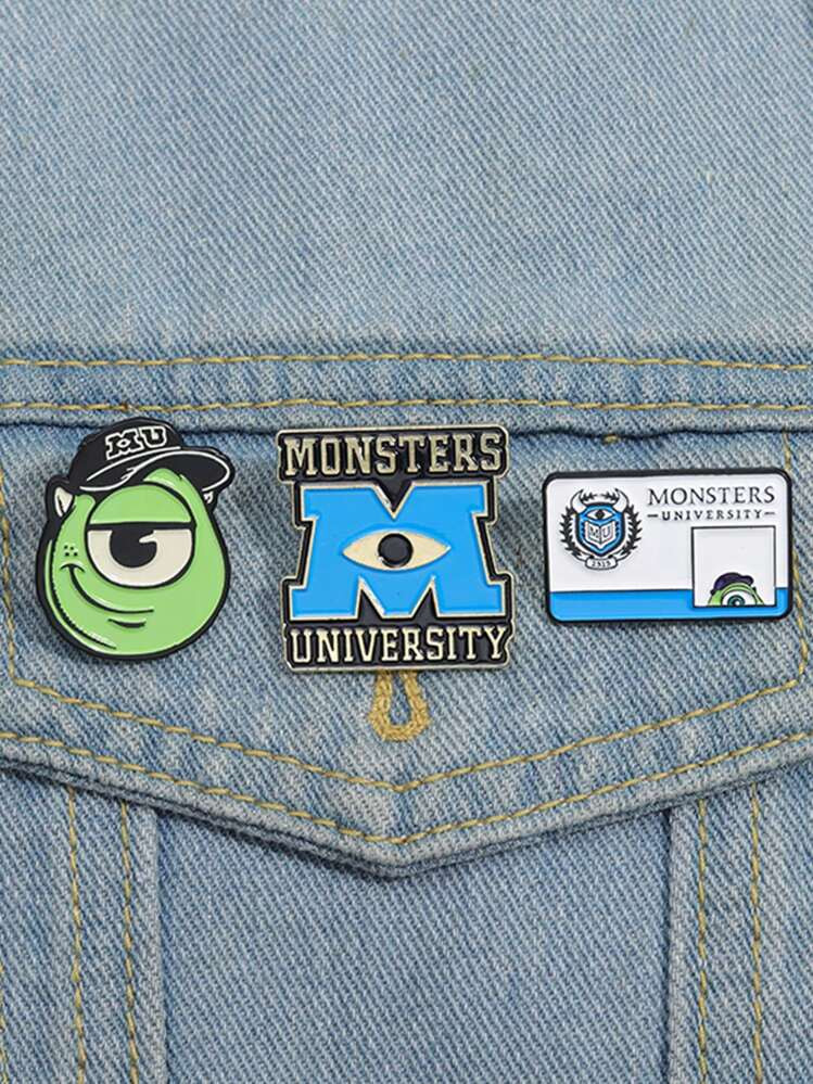 3pcs Monster University Cartoon Exquisite Personalized Fashion Brooch, The Best Gift For Friends ... | SHEIN