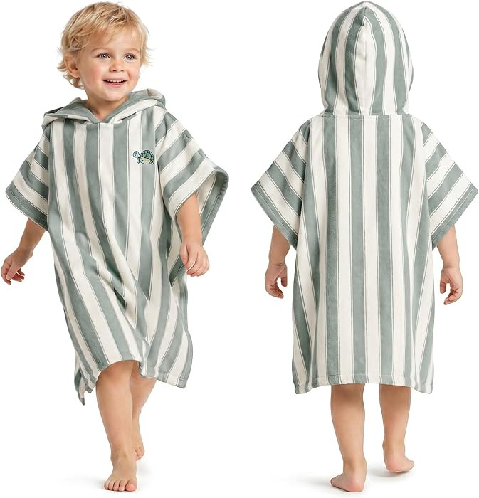 ZICOTO Stylish Hooded Beach Towel for Kids - Extra Soft and Fast Drying Poncho for Toddlers 3-6 Y... | Amazon (US)