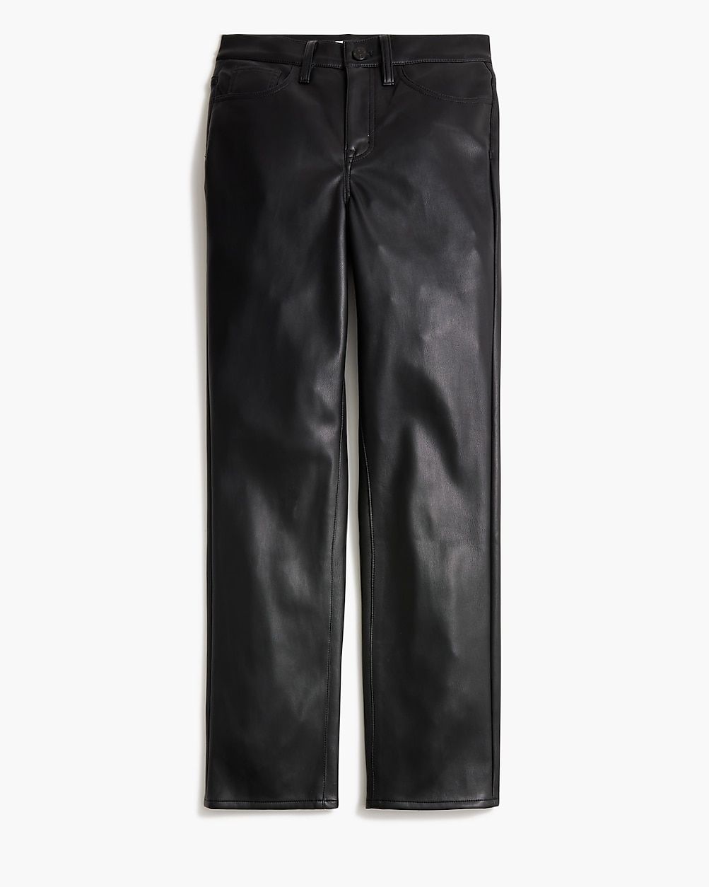Petite full-length straight-leg pant in faux leather | J.Crew Factory