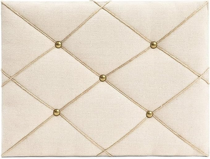 Picture Bulletin Board, Linen Fabric Photo Display Board with Hooks (16 x 12 in) | Amazon (US)