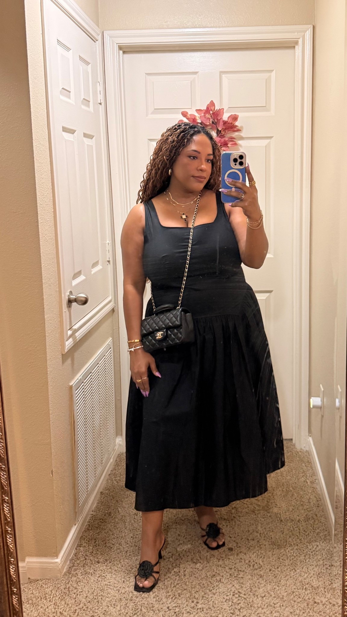 Easy all black winery outfit. I love this dress from Walmart. It’s a great black dress to have in your closet. I think it’s gonna be perfect for spring and summer because of the thin material. It’s not see-through, but it’s breathable and it also comes in lavender￼.

#LTKMidsize