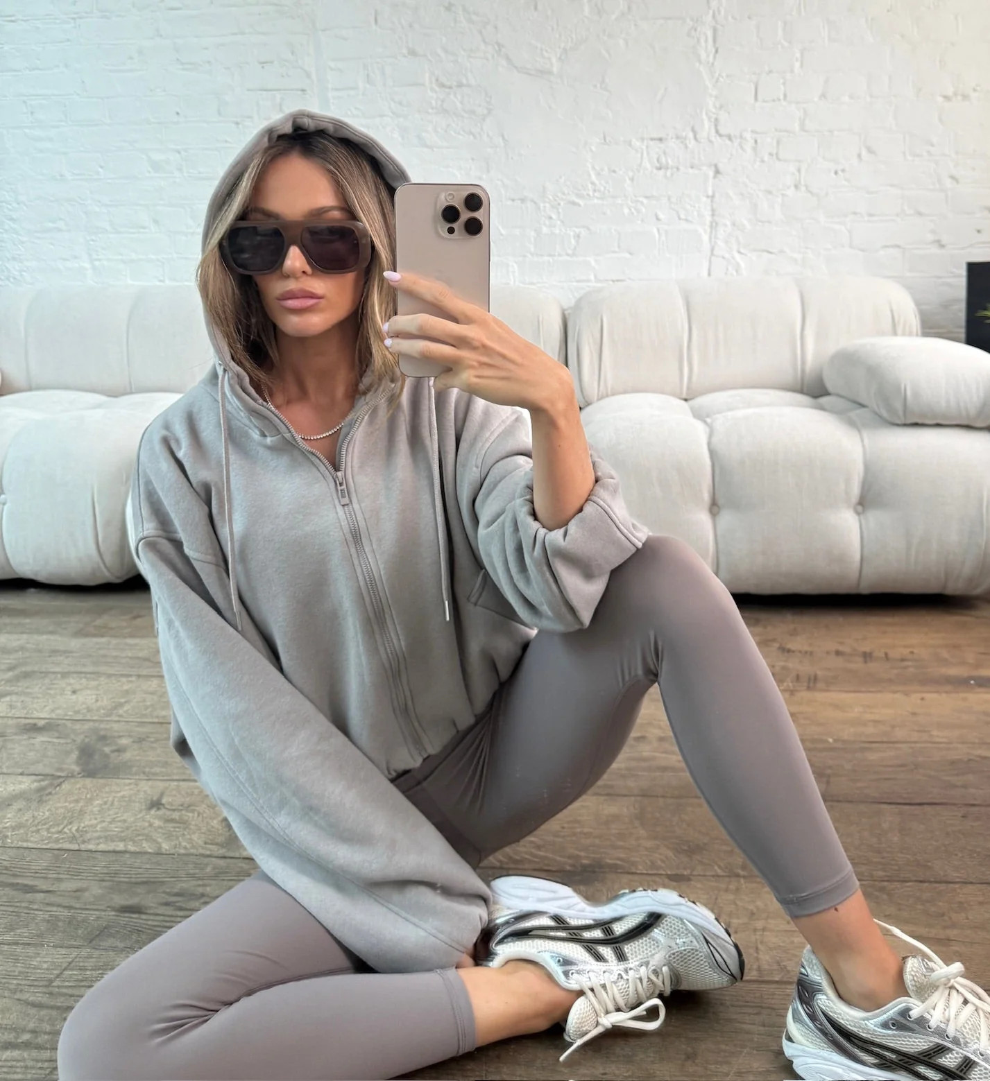Balloon Sleeve Hoody - Grey | Lola Rae Fashion
